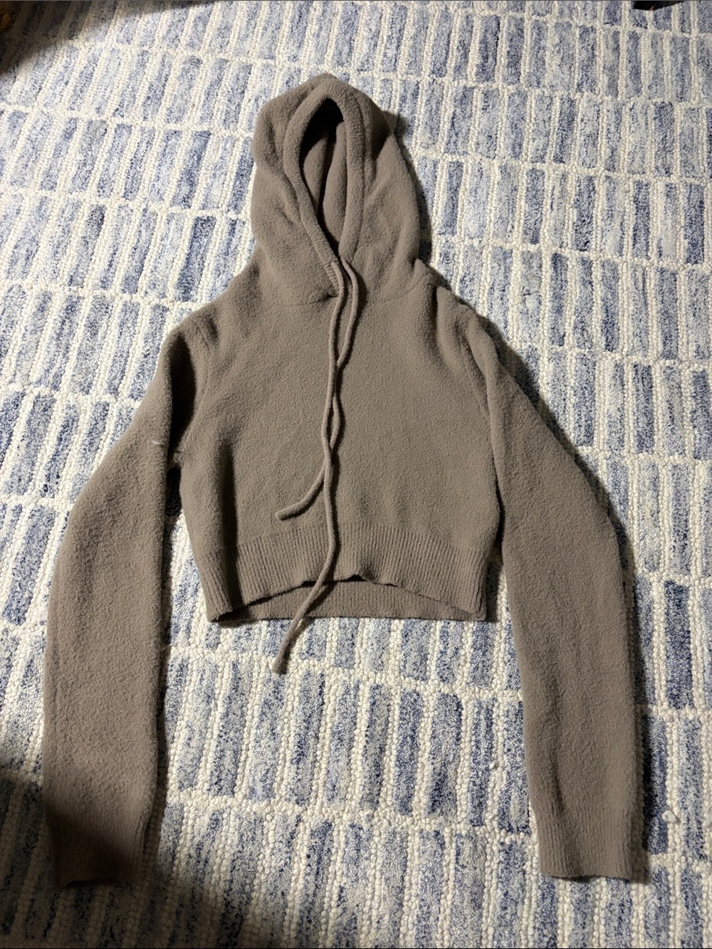 Zara Taupe Fuzzy Hooded Sweater